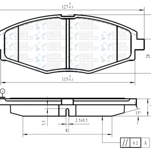 PASTILLAS FRENO CH CHRONOS /SPARK 7:24 /DW MATIZ /LANOS (JGO) (10209-D1321) (127x48) (ESCALA: 10:3% 30:5%)