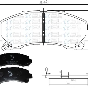 PASTILLAS FRENO CH DMAX 2009 /TRAIL BLAZER 15/ (JGO) (10298-D1677-8906) (151.5x60.7) (ESCALA: 5:3% 20:5%)