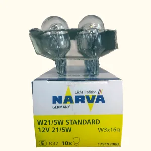 BOMBILLO T20 TIPO MUELA GRANDE 12V W21/5W W3x16q BLANCO (2 FILAMENTOS)